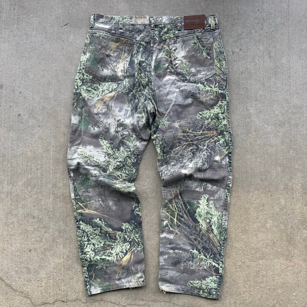 Y2K Wrangler Camo Max 1 Advantage Jeans 36x29 ACT HEMMED